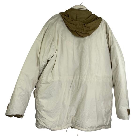 VTG Polo by Ralph Lauren Ivory tan hooded puffer jacket down feather Men's XL - Picture 6 of 16